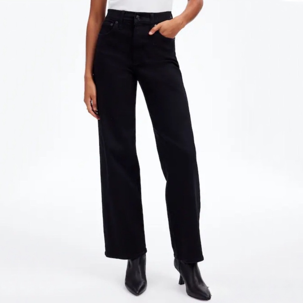 Madewell women’s wide leg black jeans